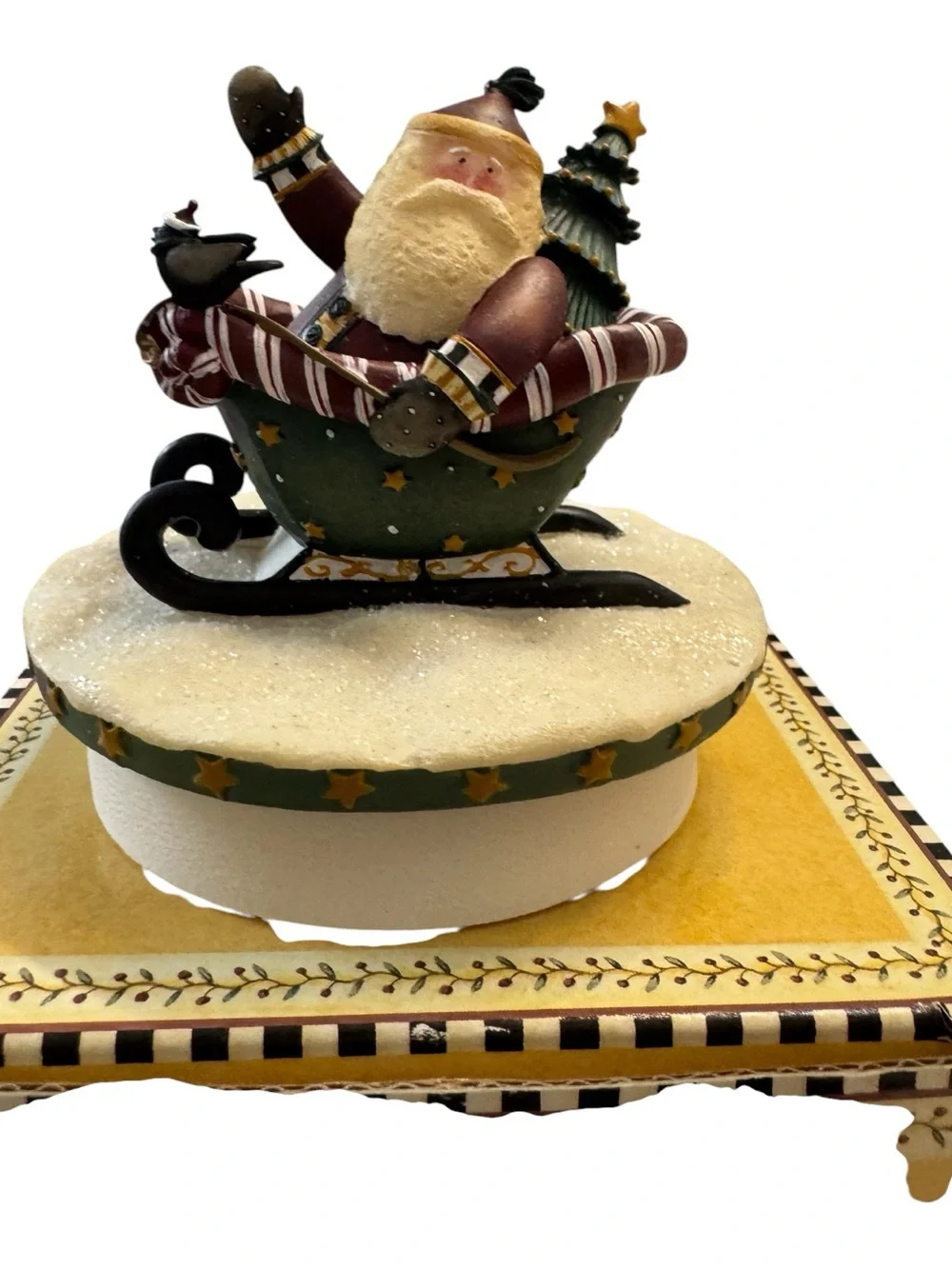 Candy Cane Sleigh Santa Candletopper